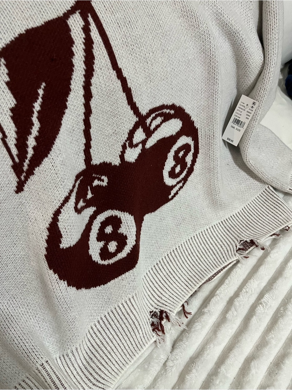 Knit Cherry 8 Ball Sweater NWT - Picture 2 of 6